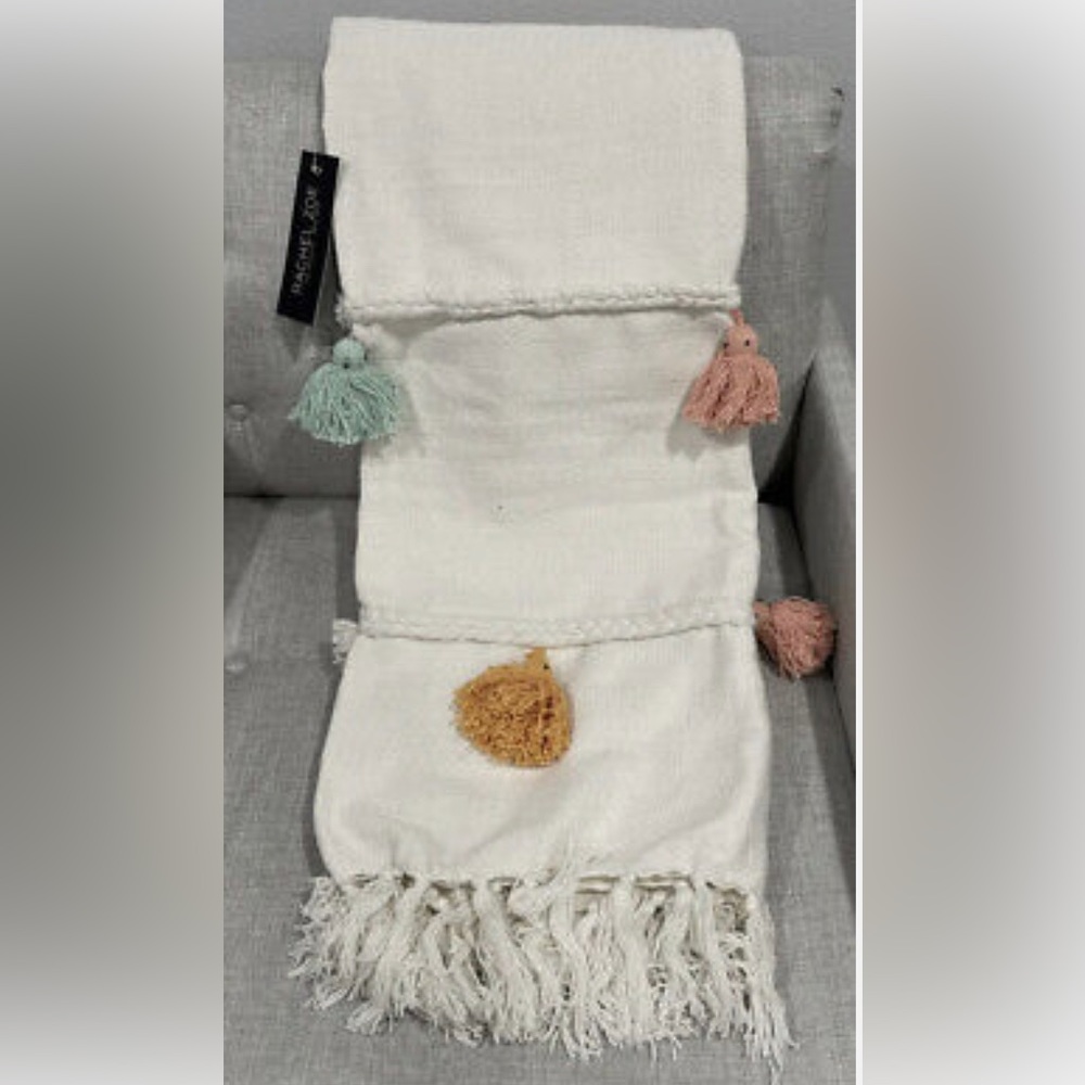 NEW Rachel Zoe Cotton Halloween Throw - Tassel Ghosts